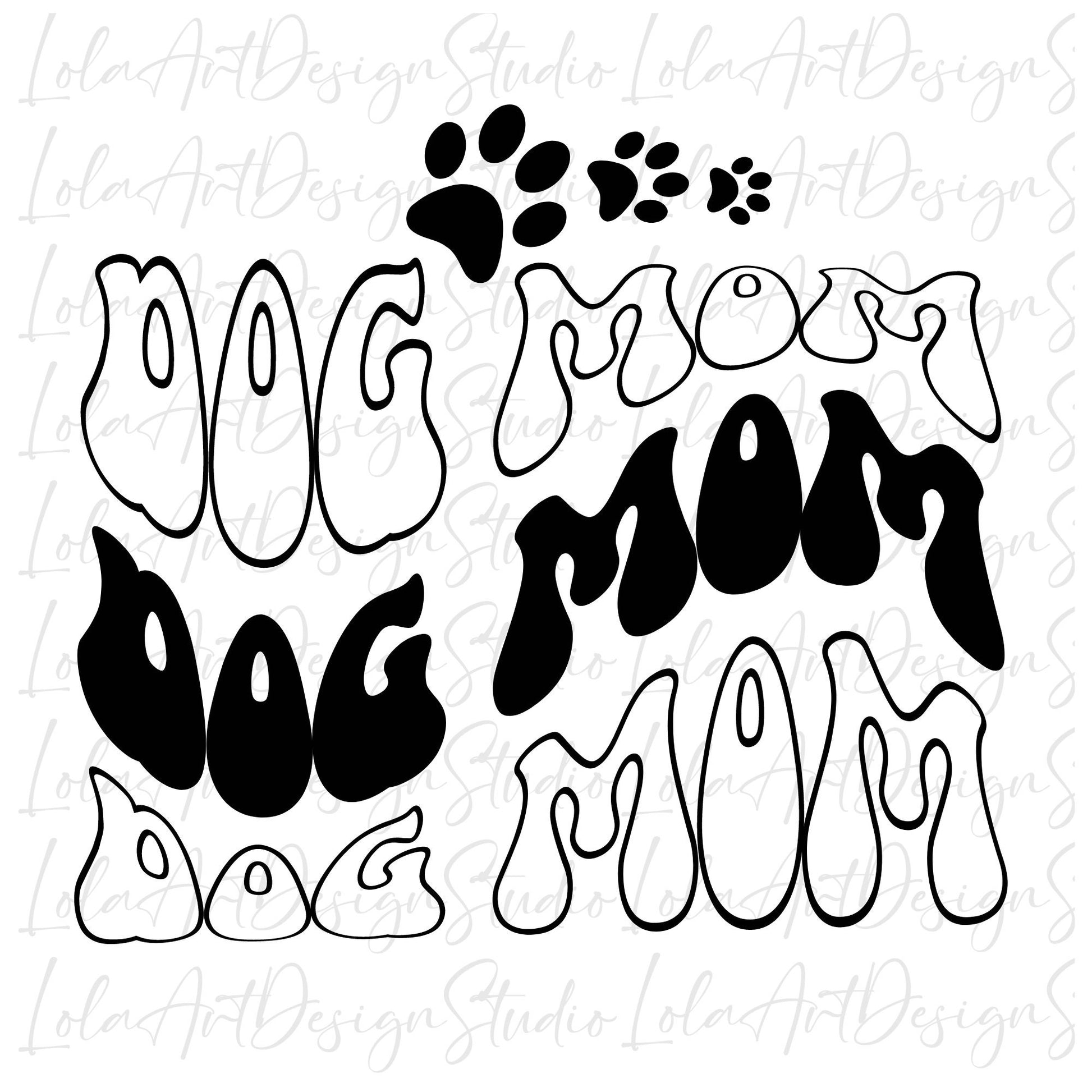 Dog Mom Png and Svg Files For Cricut, Dog Mom With Paw Sublimation Design