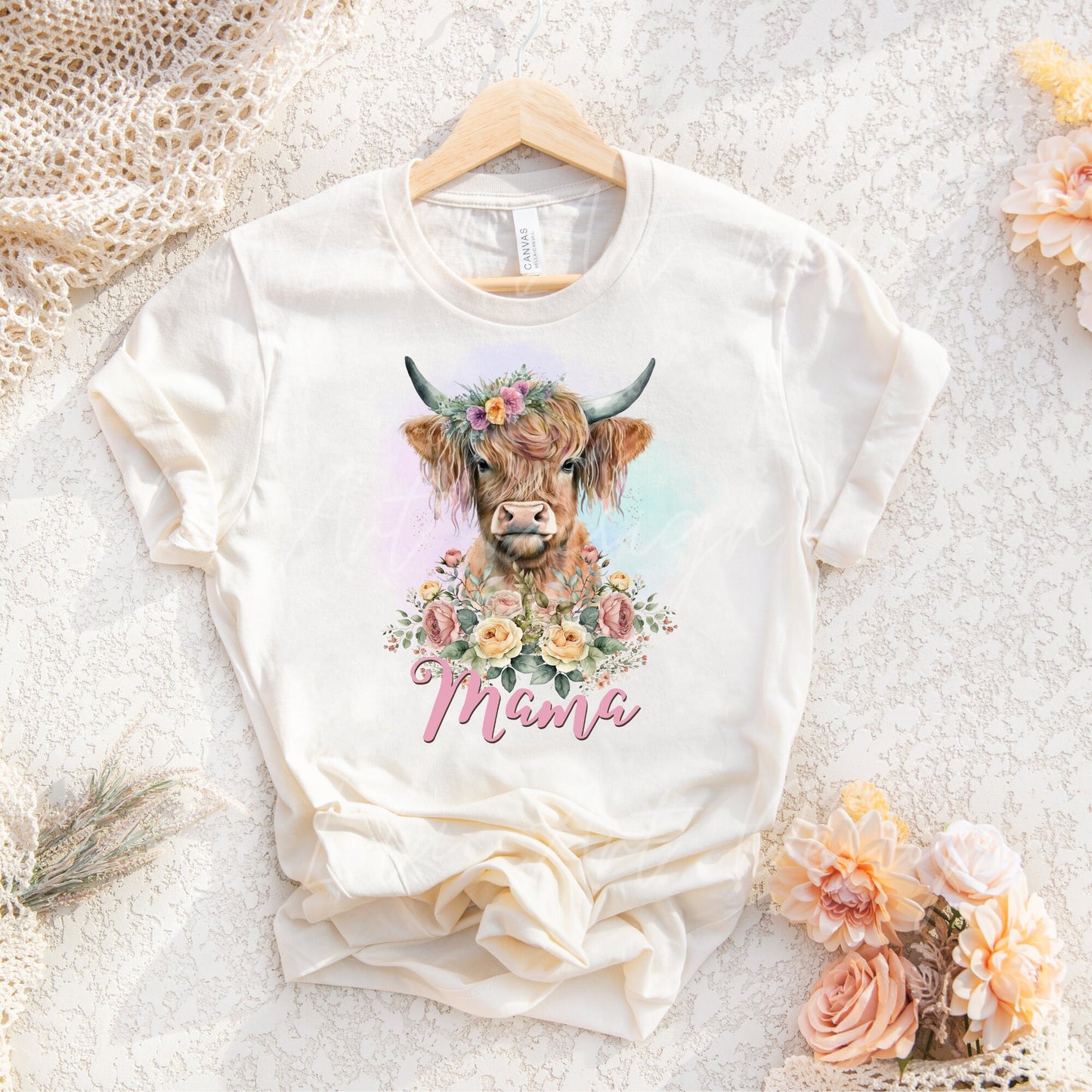 Highland Cow PNG Sublimation Design, Mama Highland Cow Floral Shirt Design Png, Mom sublimation Gift, Mama png, Mothers day Sublimation