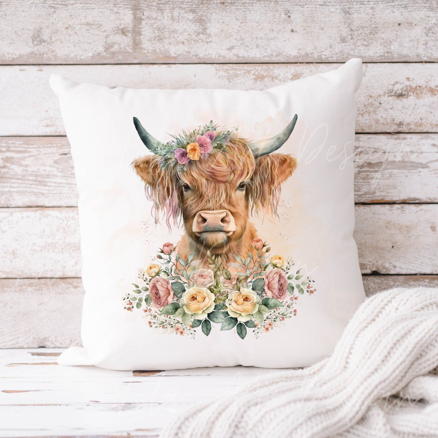 Highland Cow PNG Sublimation Design, Transparent Background Highland Cow Floral Shirt Design Png