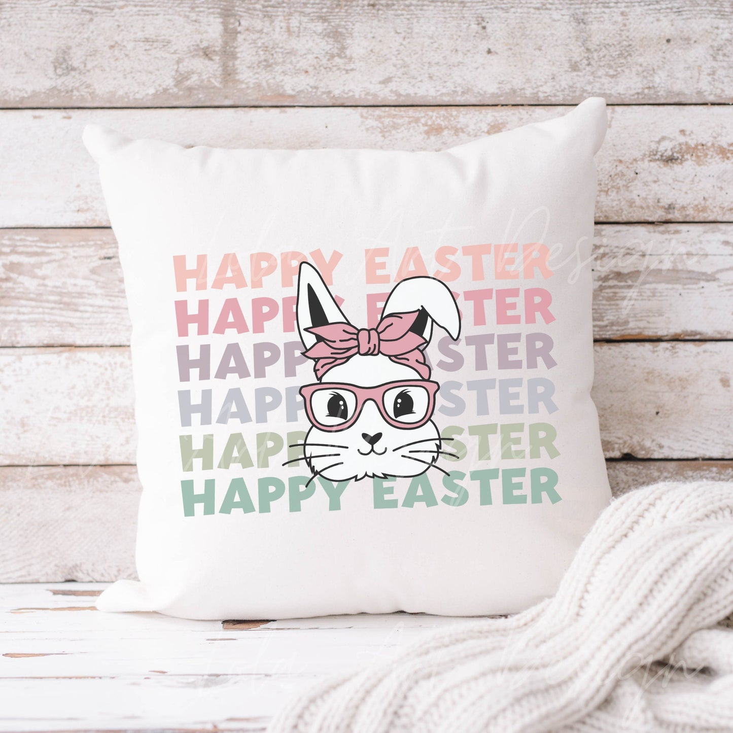 Happy Easter Stacked Bunny Rabbit Png Sublimation, Easter PNG, Easter Bunny Png, Easter Sublimation, Retro Easter Png, Easter Bunny Png