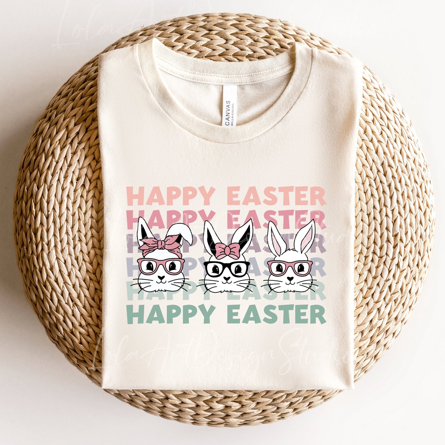 Happy Easter Stacked Bunny Rabbit Png Sublimation, Easter Bunny Wearing Glasses Png, Easter Sublimation, Retro Easter Png, Easter Bunny Png