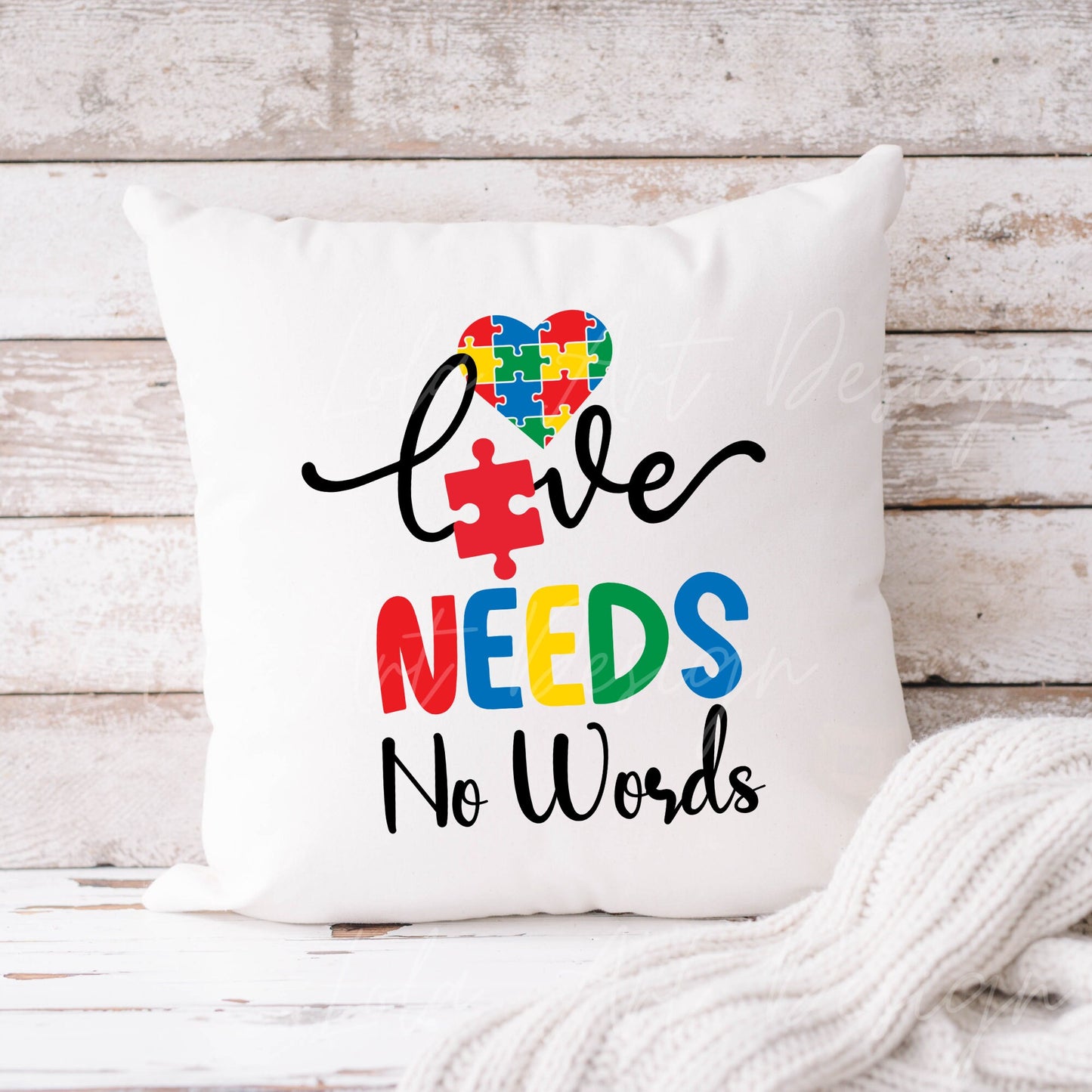 Autism Awareness png sublimation design download, Love Needs No Words Png