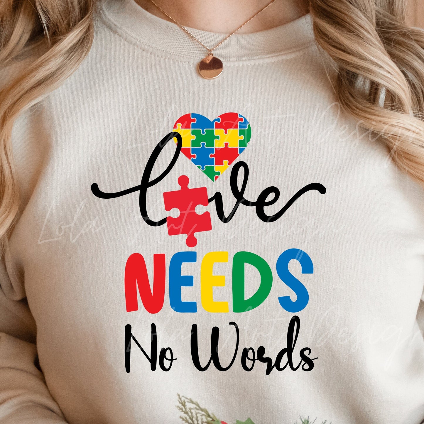 Autism Awareness png sublimation design download, Love Needs No Words Png