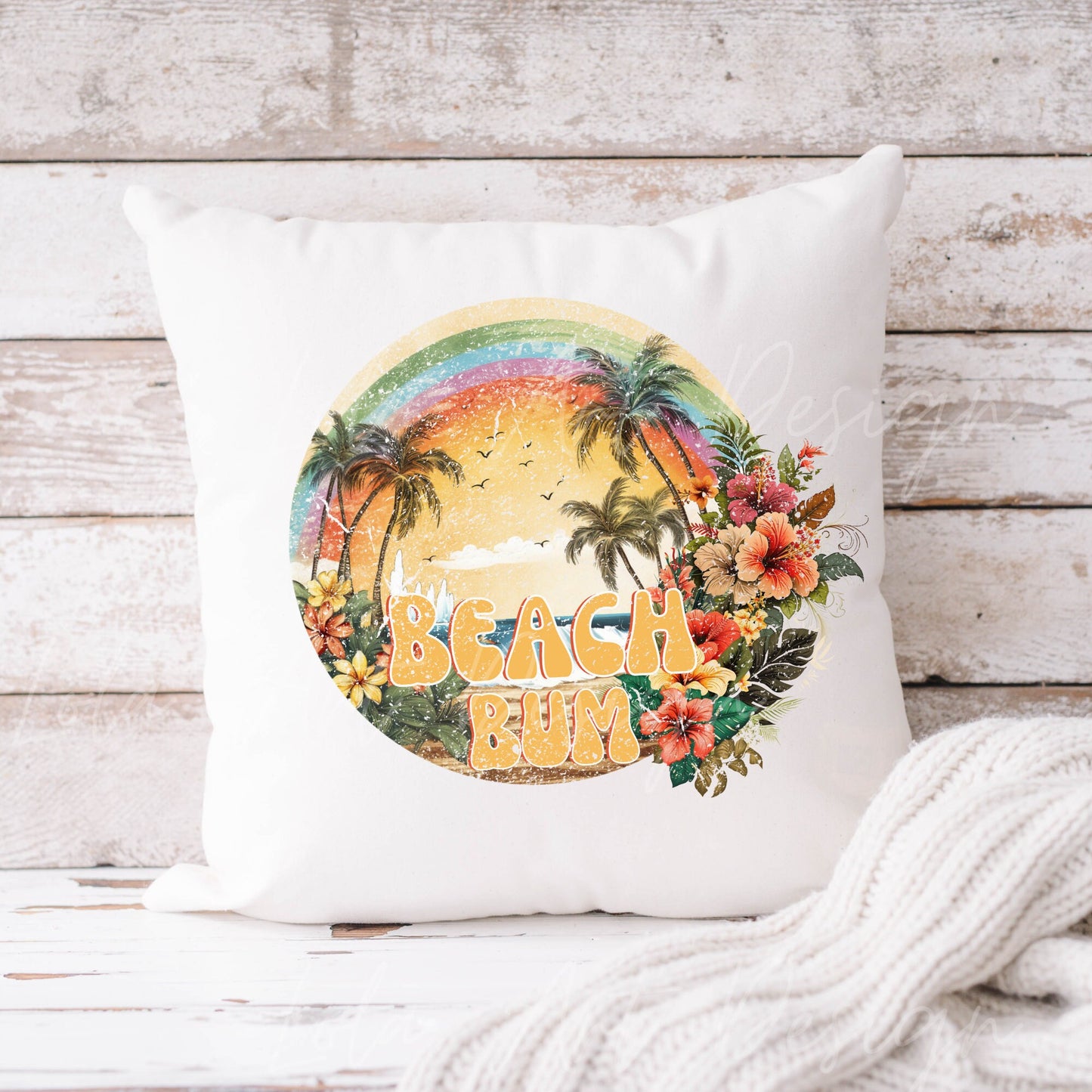 Beach Bum PNG file for sublimation, Retro Summer Sublimation