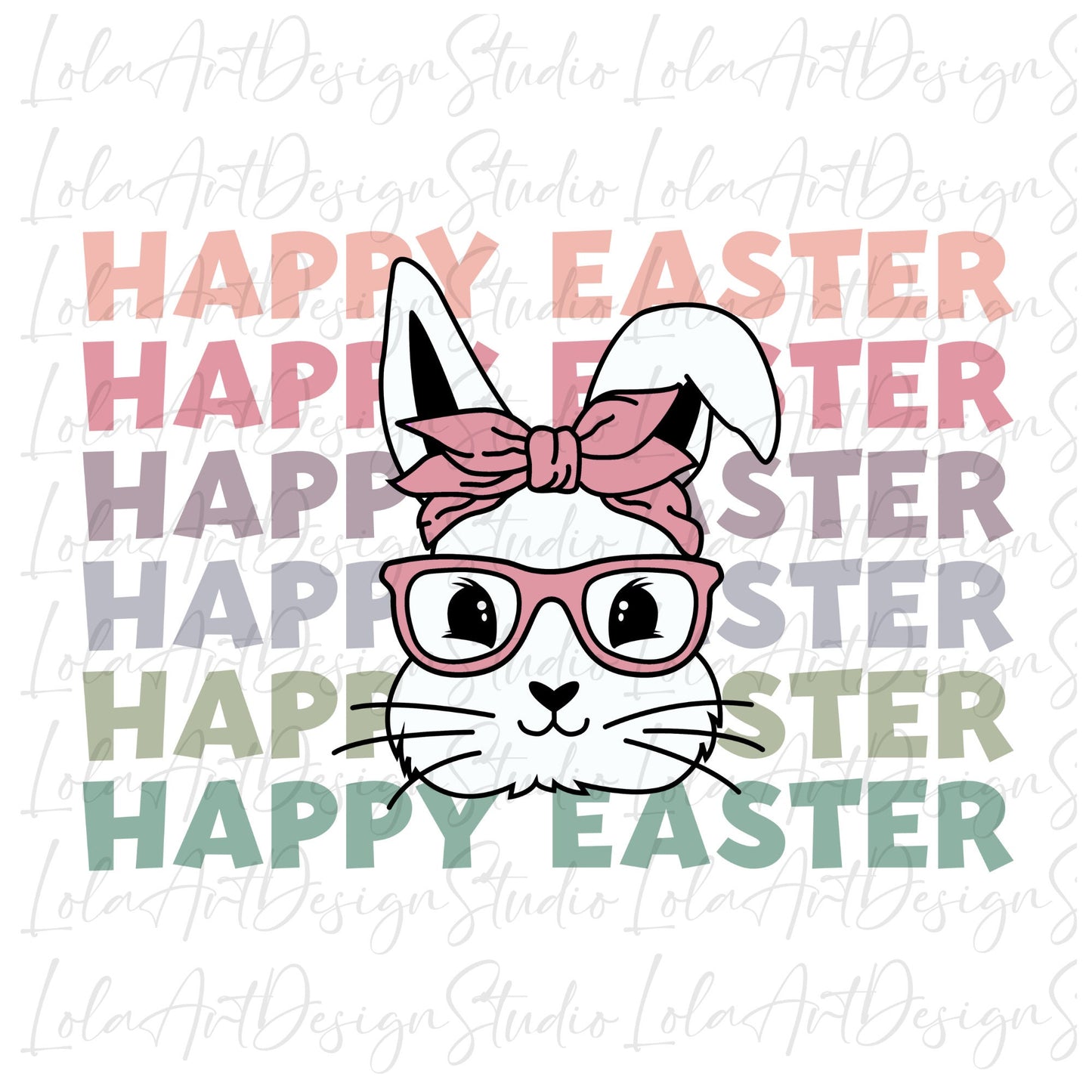 Happy Easter Stacked Bunny Rabbit Png Sublimation, Easter PNG, Easter Bunny Png, Easter Sublimation, Retro Easter Png, Easter Bunny Png