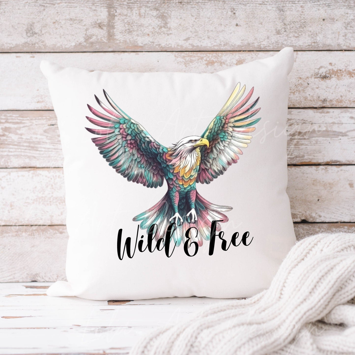 Wild and Free Eagle PNG file for sublimation, Patriotic Eagle PNG