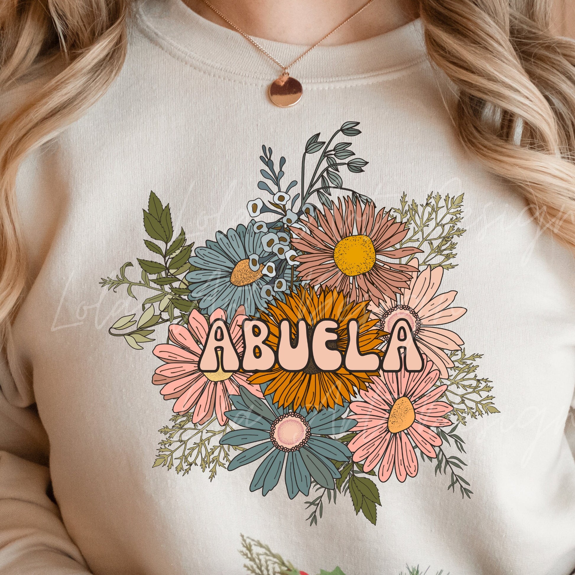 Floral Abuela Png Design File For Sublimation,  Abuela Floral Png, Tshirt Design Mother's Day Gift, Espanol Spanish Grandma Png Sublimation