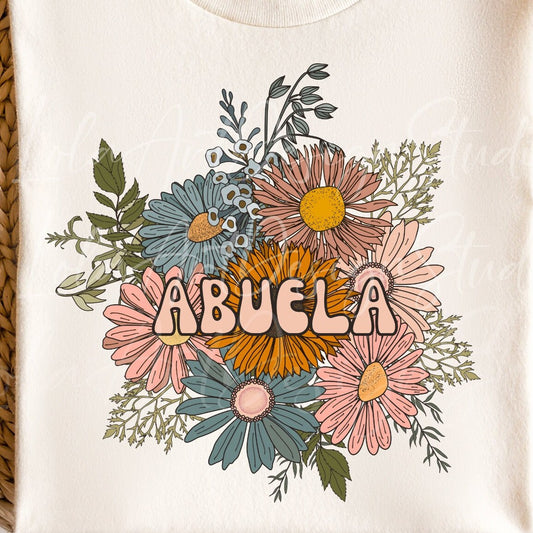 Floral Abuela Png Design File For Sublimation,  Abuela Floral Png, Tshirt Design Mother's Day Gift, Espanol Spanish Grandma Png Sublimation