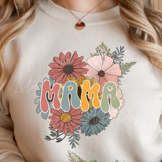 Floral Mama PNG, Mother's Day Sublimation Design Download