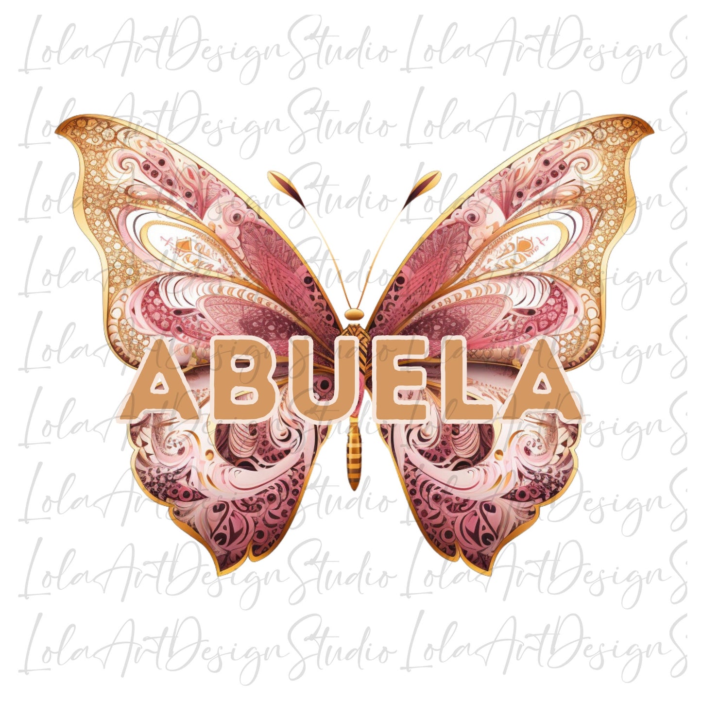 Butterfly Abuela Png Design File For Sublimation,  Abuela Png, Tshirt Design Mother's Day Gift, Espanol Spanish Grandma Png Sublimation