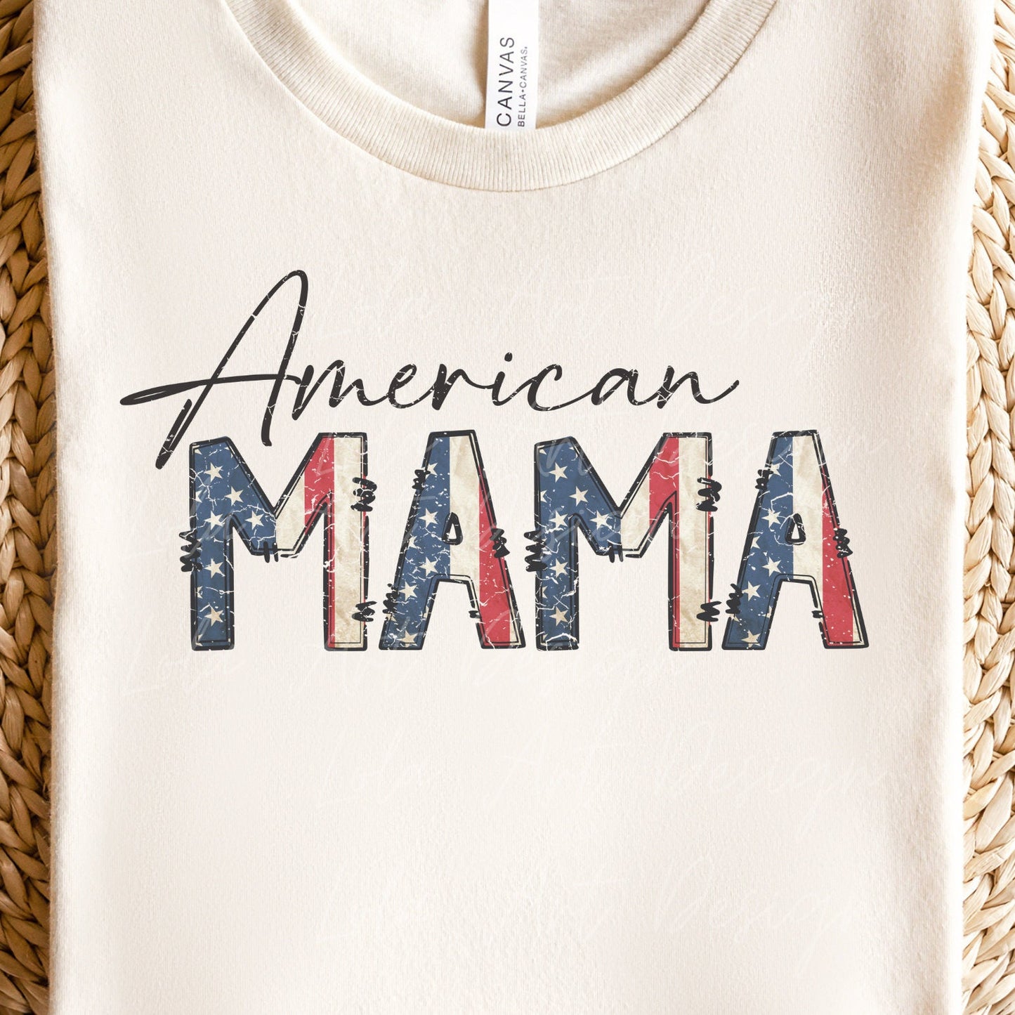 American Mama and Mini PNG Sublimation, 4th of July Png Patriotic Mama Mini Shirt Design Png