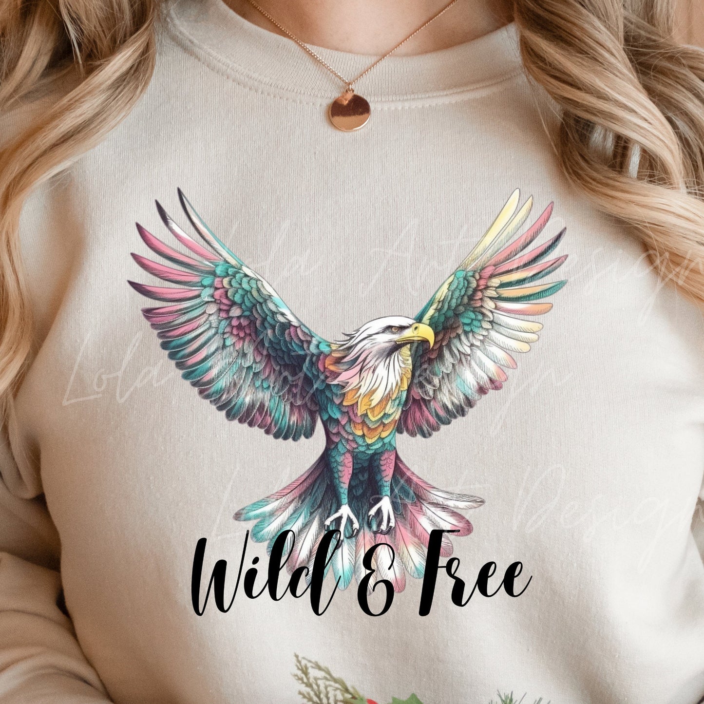 Wild and Free Eagle PNG file for sublimation, Patriotic Eagle PNG