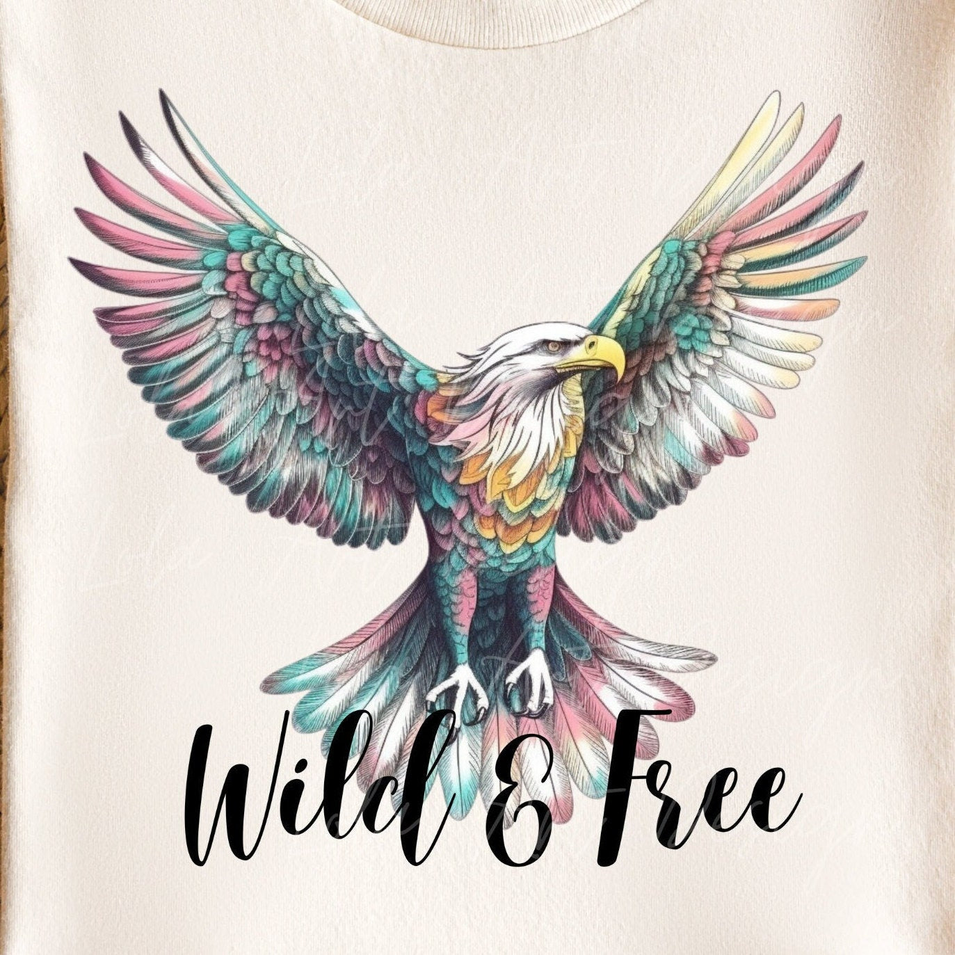 Wild and Free Eagle PNG file for sublimation, Patriotic Eagle PNG