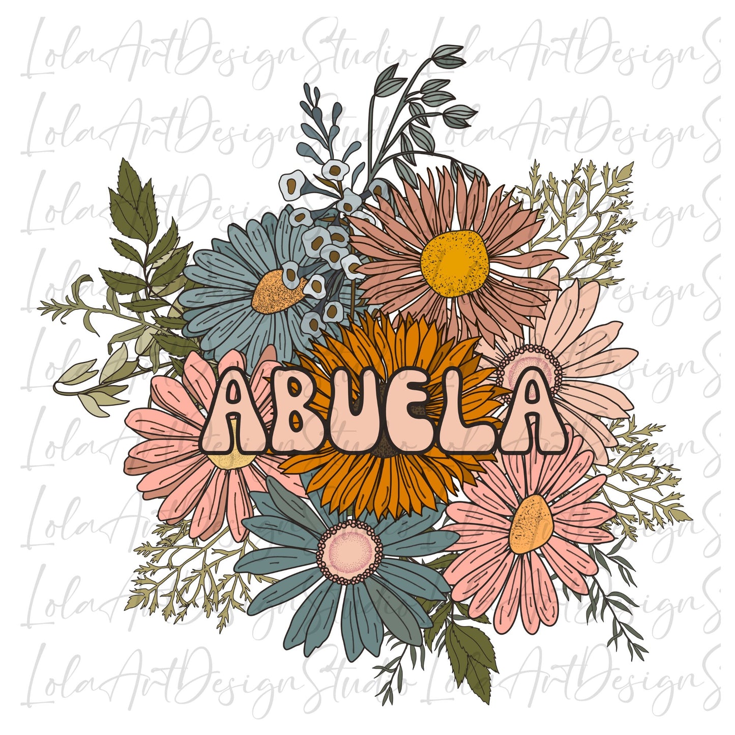 Floral Abuela Png Design File For Sublimation,  Abuela Floral Png, Tshirt Design Mother's Day Gift, Espanol Spanish Grandma Png Sublimation