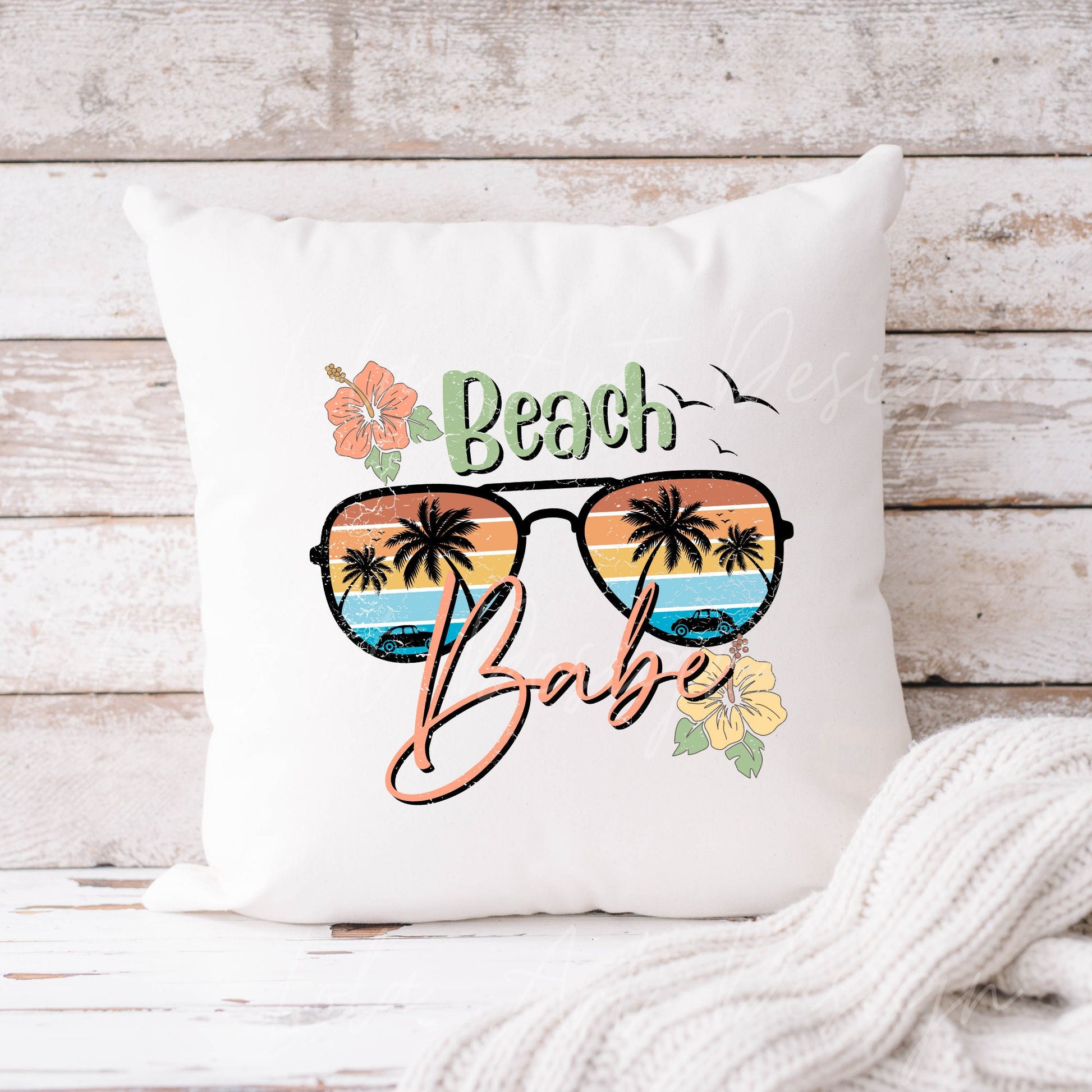 Beach Babe PNG file for sublimation, Retro Sunset Sublimation, Beach Babe Sunglasses Png