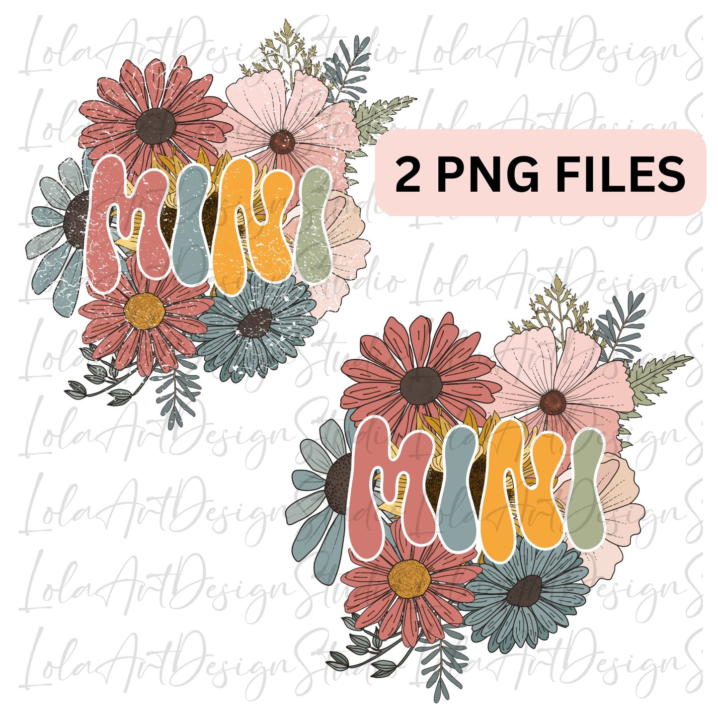 Mini PNG Sublimation Design Download, Floral Grunge Mini sublimation png