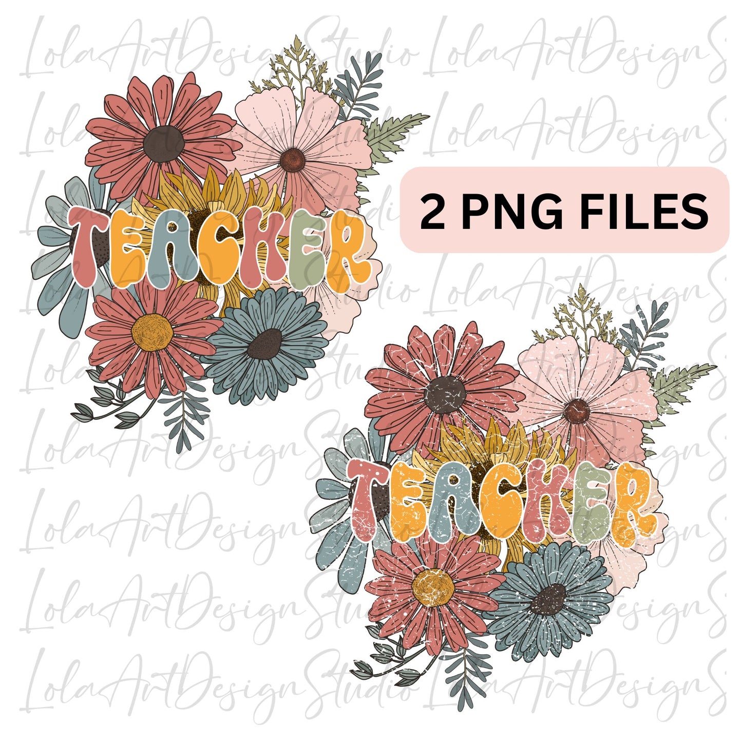 Floral Teacher PNG For Sublimation, Teacher Shirt Design Png