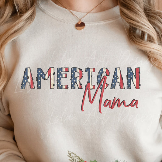 Retro American Mama PNG Sublimation, Patriotic Mama Shirt Design Png, 4th of July Png sublimation, Independence Day png, Mothers day Png