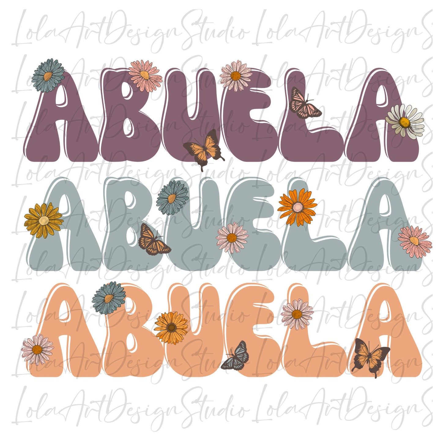 Floral Abuela Png Design File For Sublimation