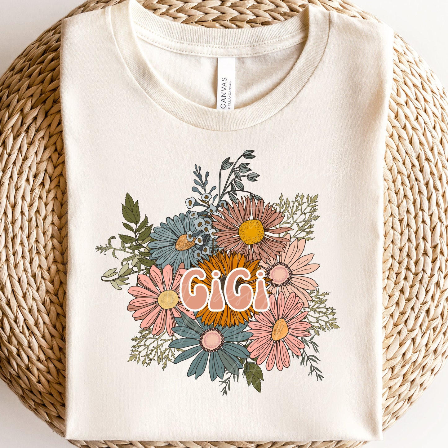 Floral GiGi PNG Sublimation Design, Boho Floral Grandma  Png, Floral bouquet png 