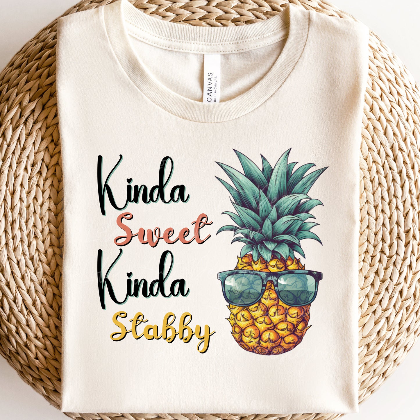 Funny Pineapple PNG file for sublimation, Kinda Sweet Kinda Stabby Png