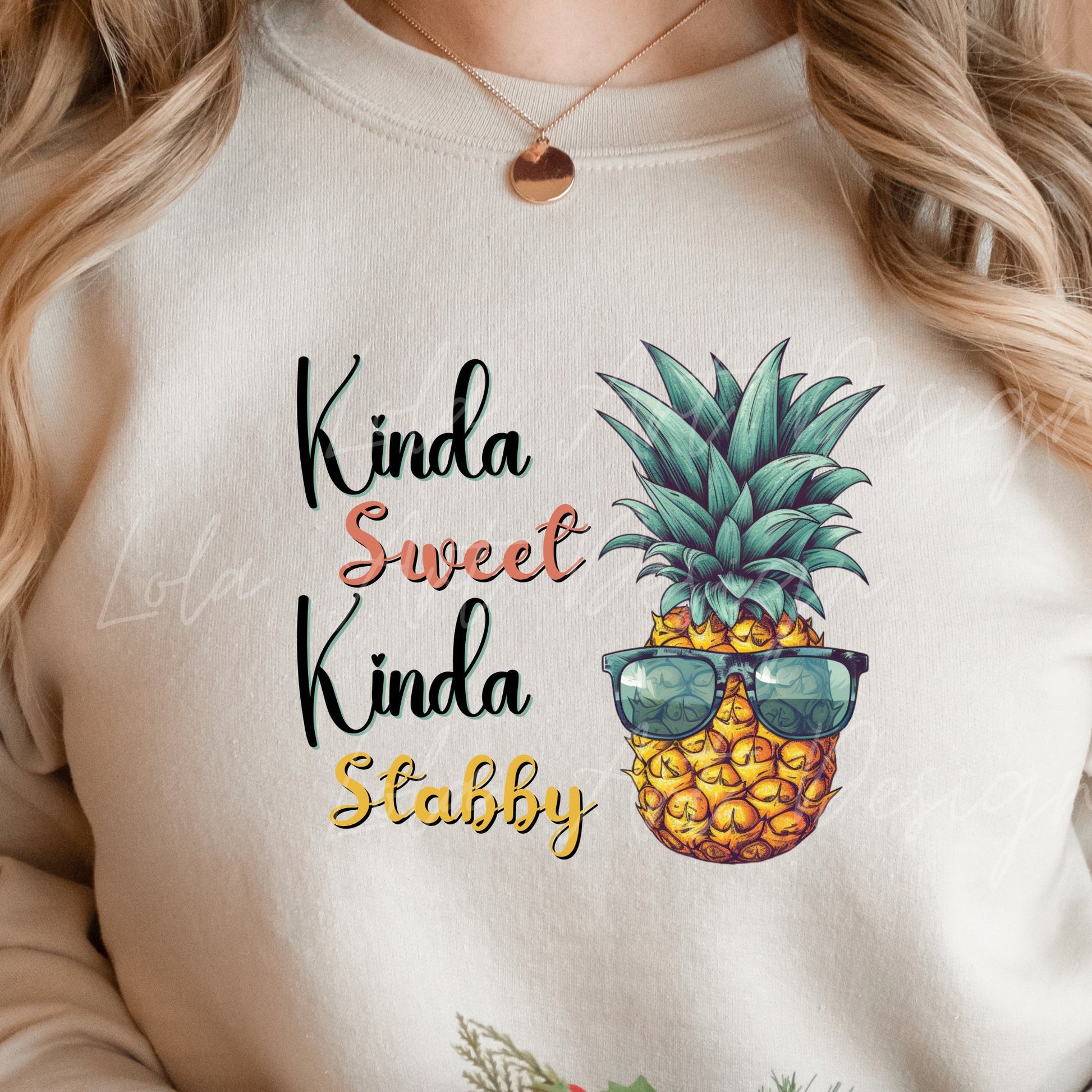 Funny Pineapple PNG file for sublimation, Kinda Sweet Kinda Stabby Png