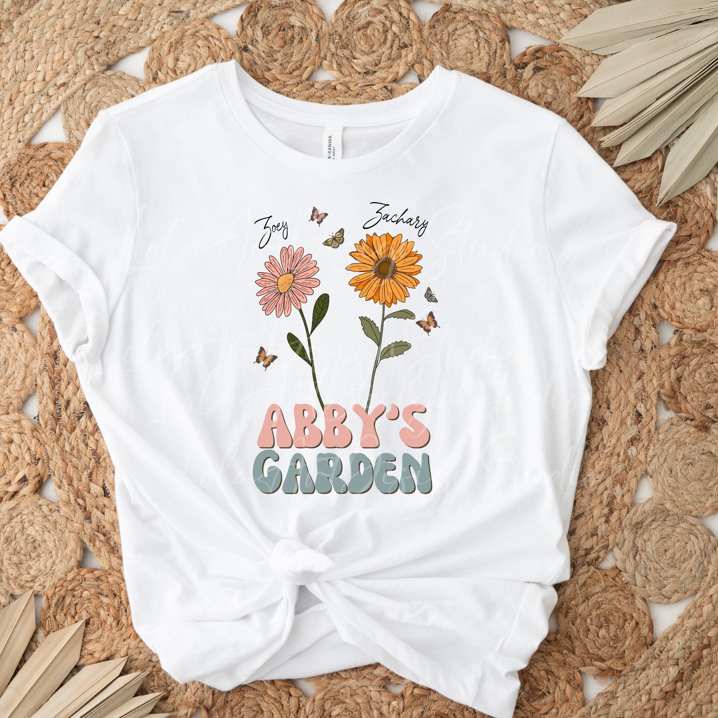 Custom Garden PNG Sublimation, Custom Grandkids/kids Names Flowers, Design For T shirts, Personalized Gift For Grandmother/ Mother Png